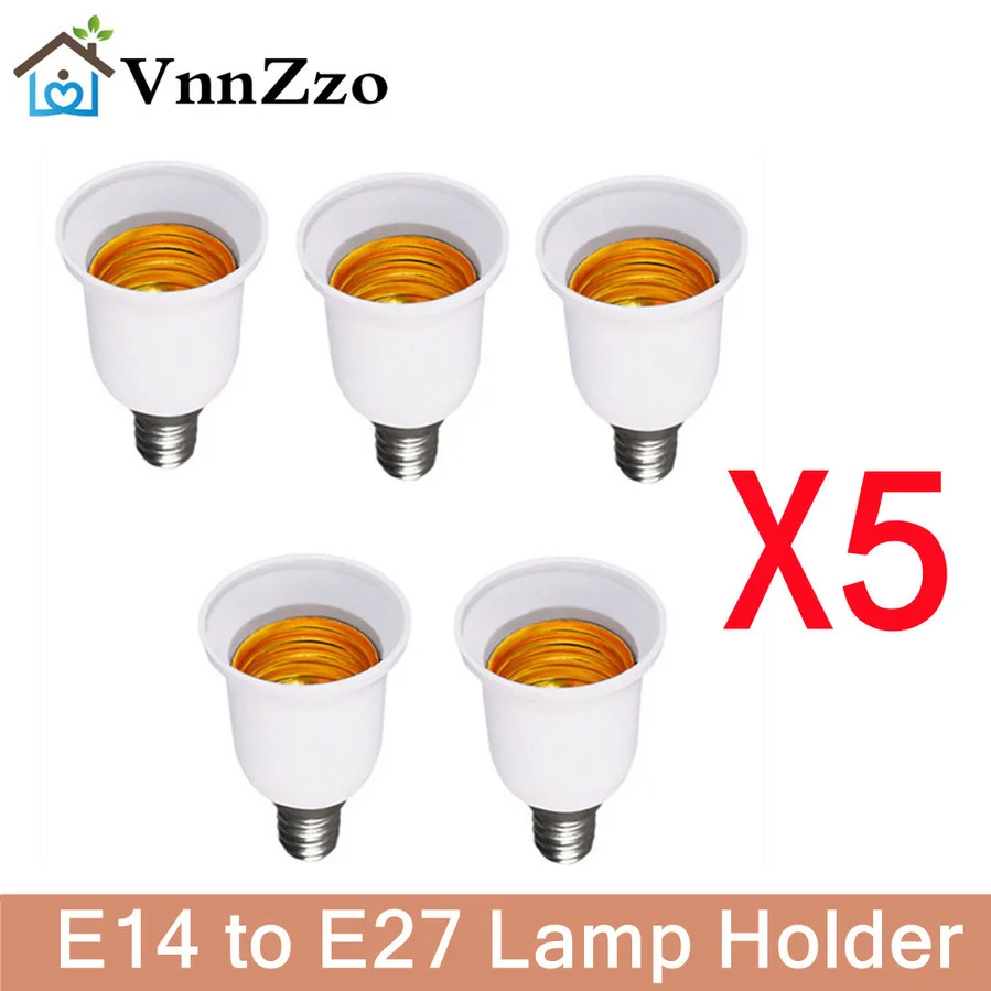 5PCS E14 to E27 Lamp Bulb Socket base Holder Converter 85V-265V Light Adapter Conversion Fireproof home room Lighting