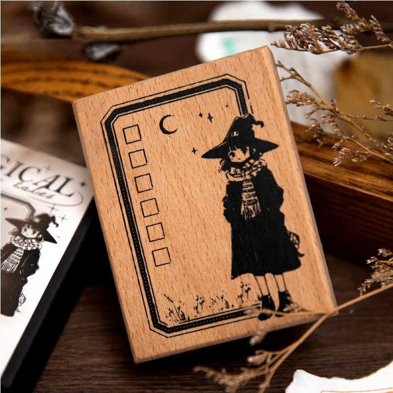 Alphabet Stamps Wooden Stamps Decorative Stamps Journal GO Magical Wooden Rubber Stamp Patterns Stamp for DIY Craft Card Scrapbooking Supplies Photo Album Diary Decor