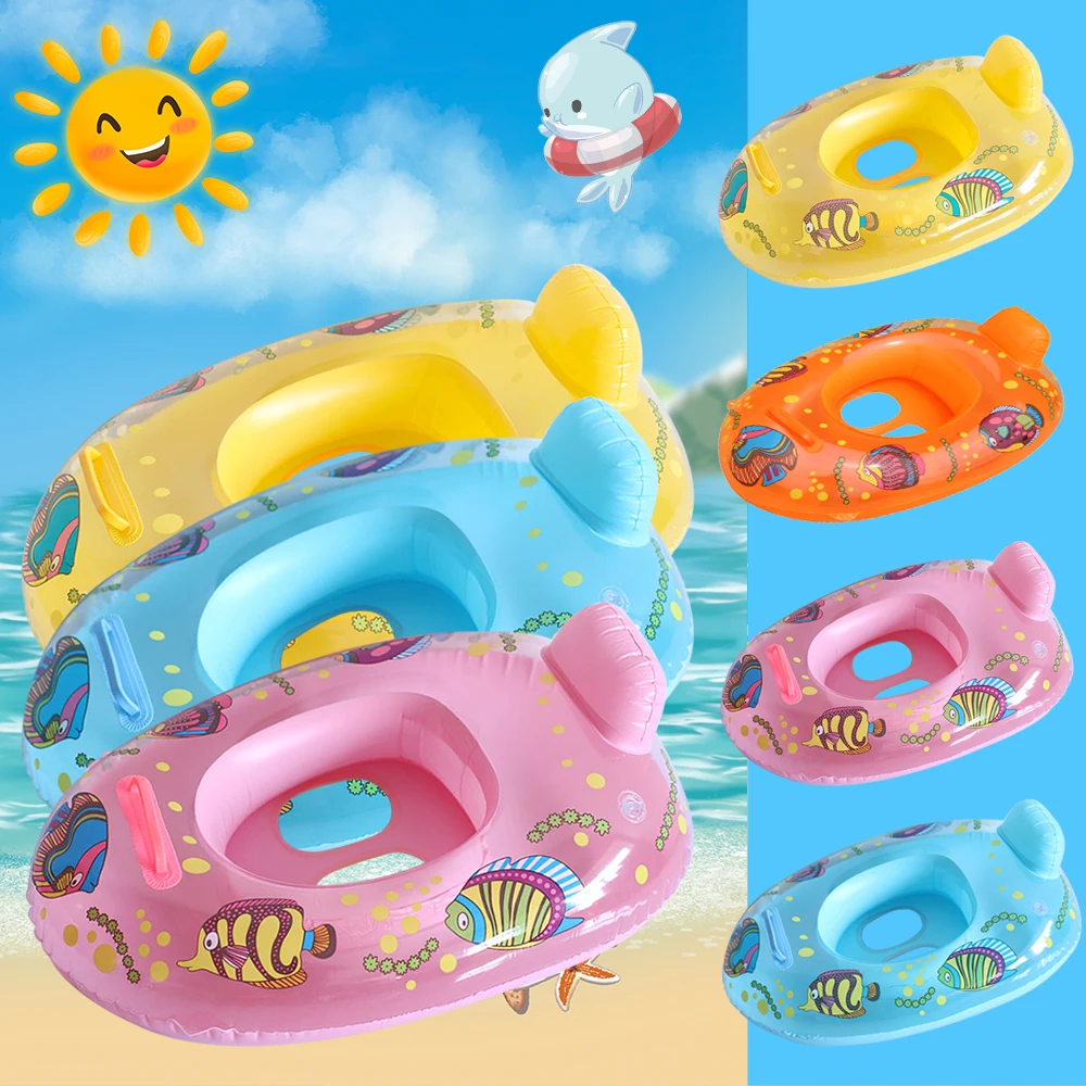Summer Baby Kids Cartoon Ring Safety Swimming Ring Inflatable Swim Float Water Fun Pool Toys Swim Ring Seat Boat Water Sport Toy