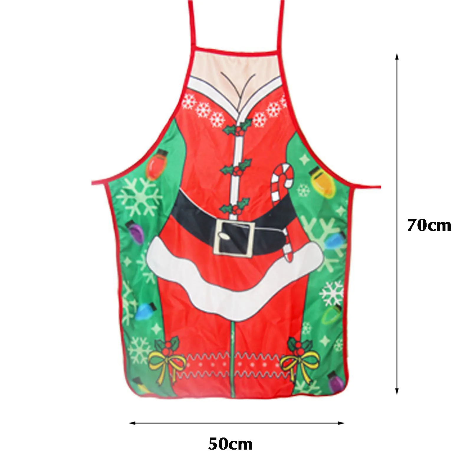 Christmas Kitchen Apron Bib Apron Holiday Grilling Apron with Pattern For Chef Restaurant Home Cleaning