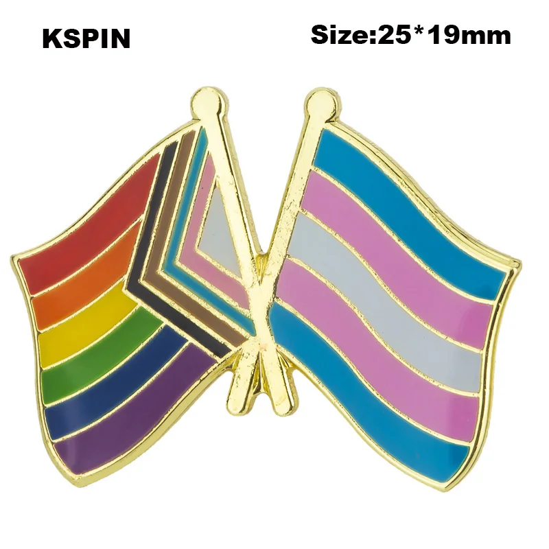 

Progress Pride & Transgender pride Flag Lapel Pin Flag badge Brooch Pins Badges