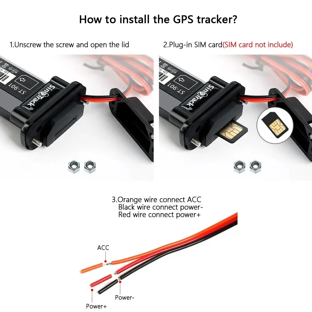 GPS Tracking Tracker ST-901 for Motorcycle Car GPS GSM SMS Locator with Real Time Vehicle Tracking Device