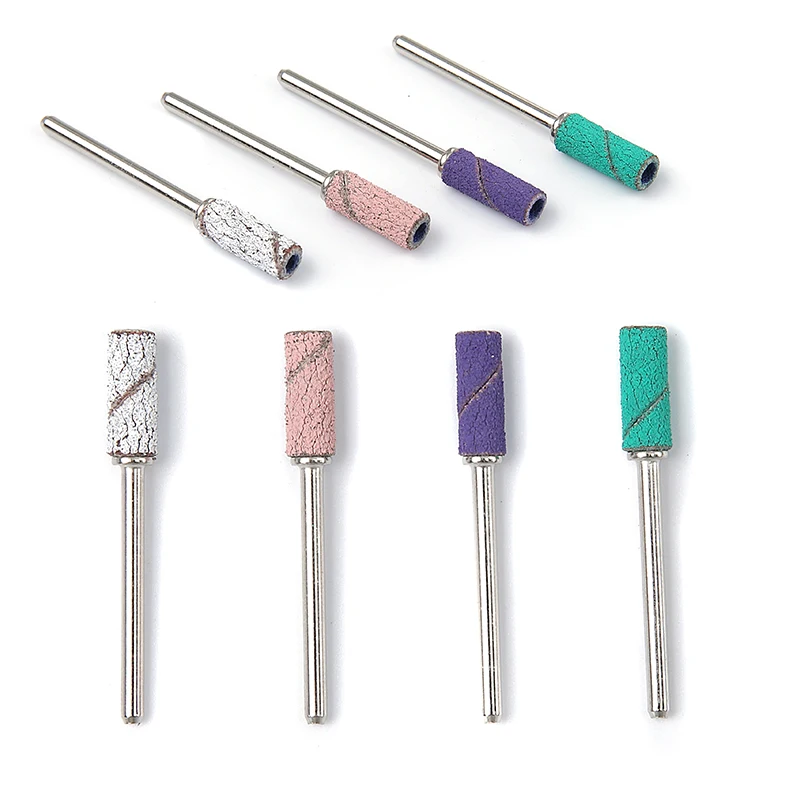 80/60개 3mm 미니 네일 샌딩 밴드 1개 샤프트 세트 전동 드릴 드릴 비트 각질 제거 페디큐어 광택 액세서리