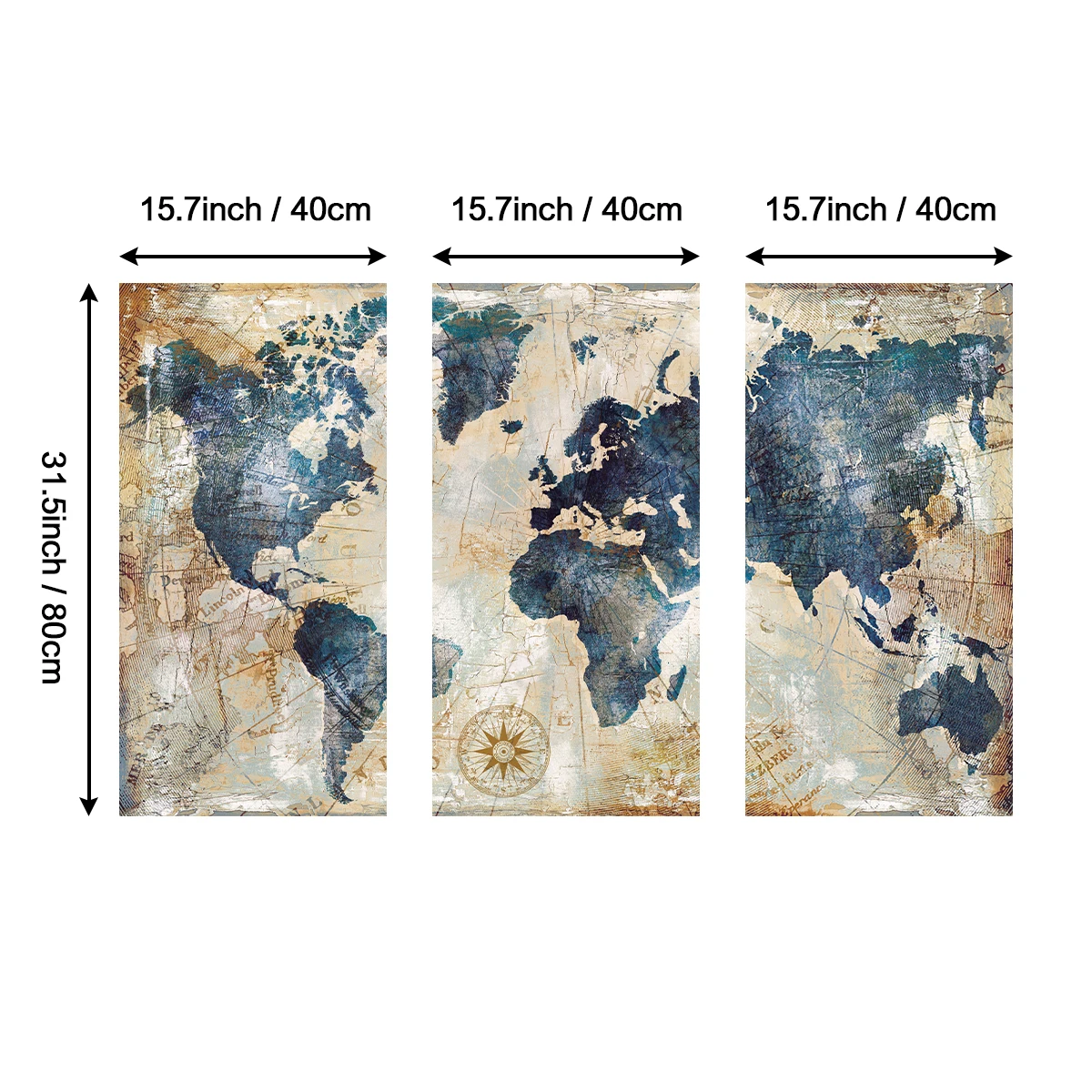 World Map Abstract Canvas Art