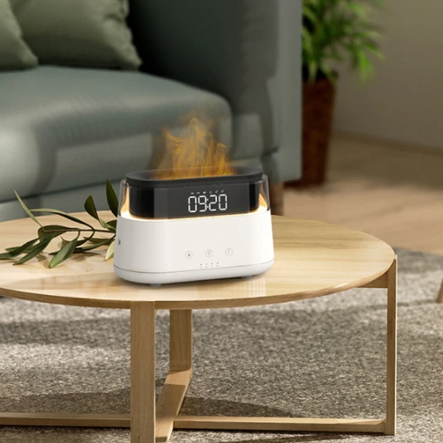 Simulated Flame Aroma Diffuser  Ambient Light Diffuser Humidifier Home Desktop Alarm Clock   Flame Humidifier And Aroma Diffuser 3