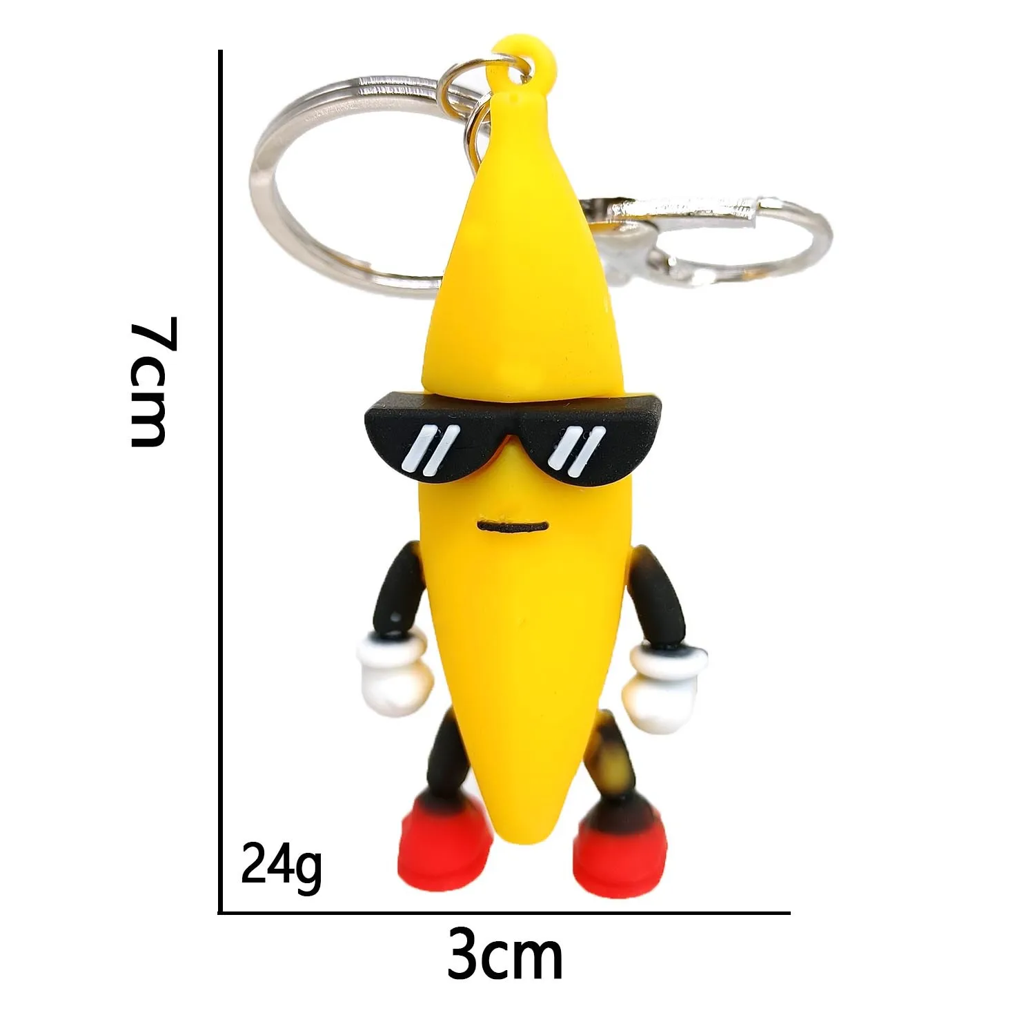 MINISO 부드러운 플라스틱 바나나 인형 키체인 펜던트 가방, 창의적인 걸이식 장식, 장난감 생일 선물