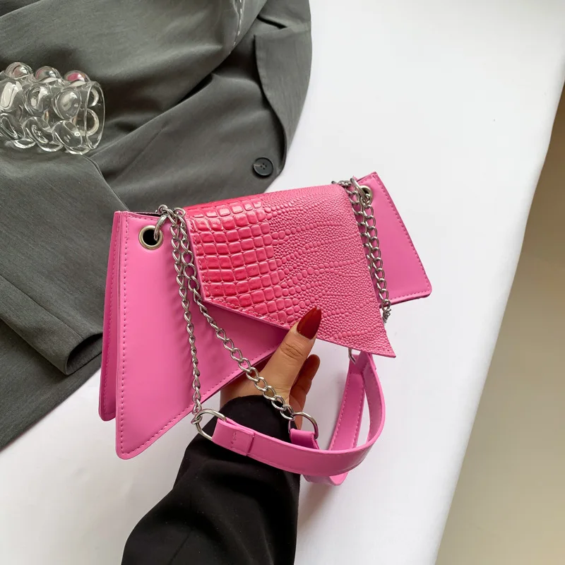 thumbnail image 1 of Bolso cuadrado pequeño informal para chicas, bolso de hombro con cadena de moda para mujer, bolso cruzado, cientos de bolsos de piel de cocodrilo para mujer, tejidos de PU, 1 of 4