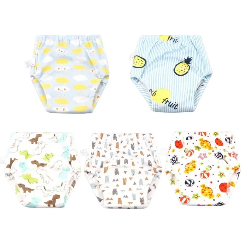 

5PC Baby Reusable Diapers 6 Layer Waterproof Reusable Cotton Diapers Breathable Training Shorts Underwear Cloth Pants Nappy