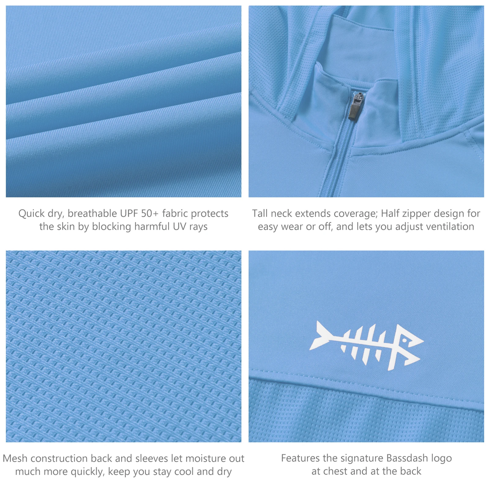 Description Picture 6 of itemBassdash Women’s UPF 50+ Performance Hoodie Long Sleeve UV Fishing Hiking Shirt