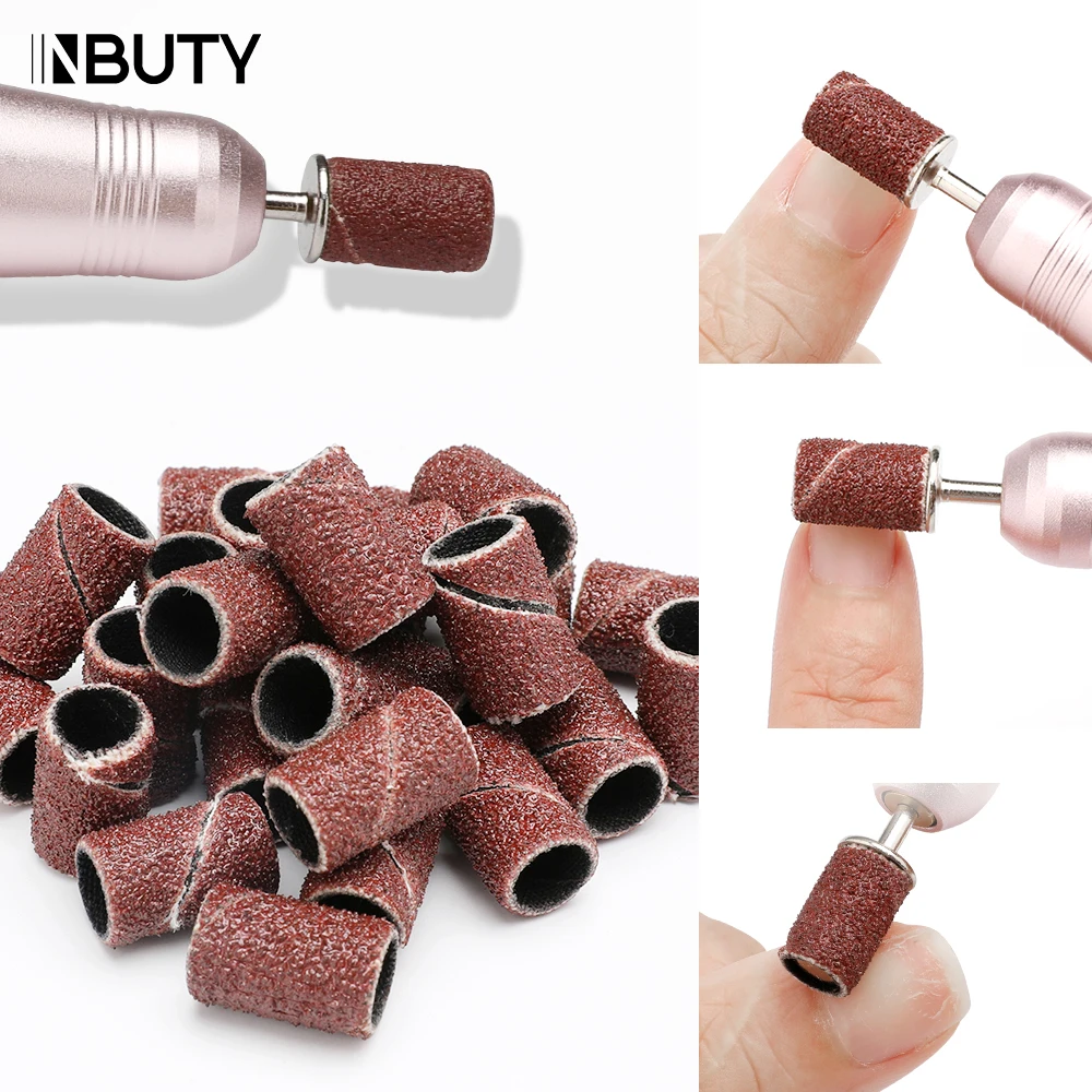 INBUTY 75pcs Nail Art Sanding Bands For Electric Manicure Machine 80