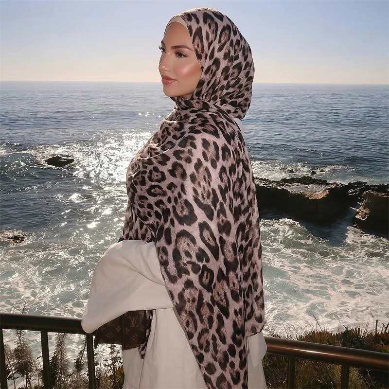2026 Luxusmarken-Schal mit Leopardenmuster, Baumwollschal, Damen-Wickeltuch, großer warmer Pashmina-Hijab, Kopftuch, Schals, Bufanda, Foulard, Stolen – Detail 20