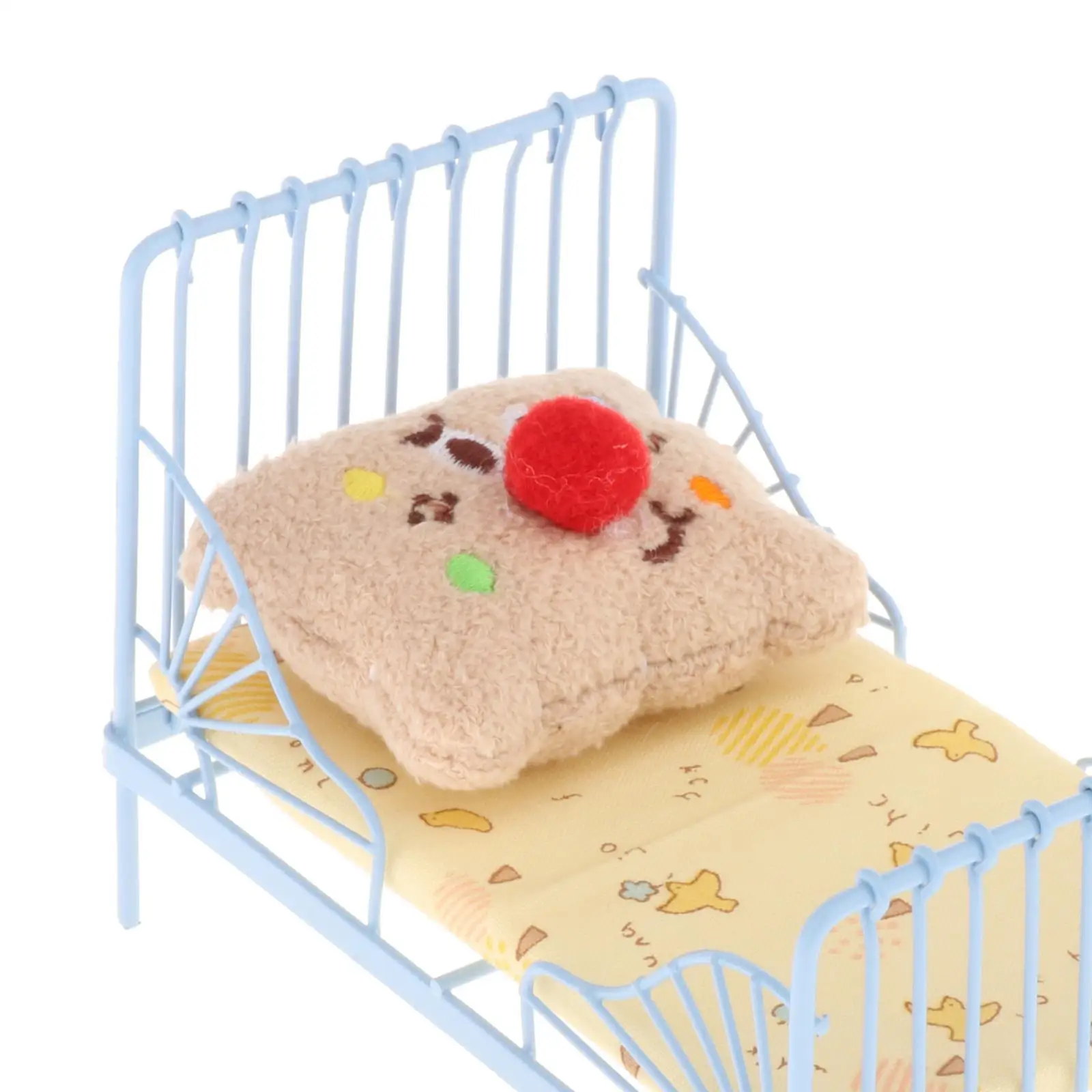 1:12 Dollhouse Miniature Bed Yellow Bird Simulation Decor Accessory Miniature Dollhouse Furniture for Children Room Bedroom