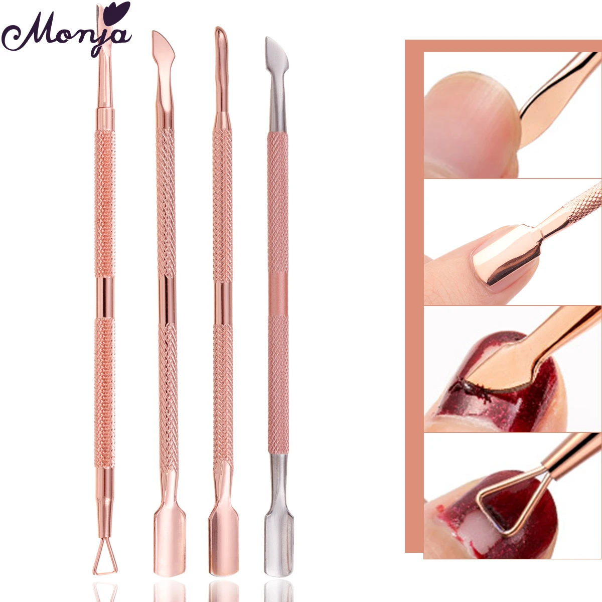 Monja Nail Art Cuticle Scissors Nipper Cutter Dead Skin Remover Clipper Manicure Pedicure Tool Stainless Steel Plating Rainbow