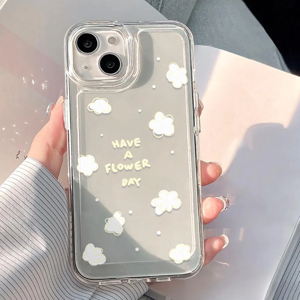 Floral Transparent Protective Case with Bumper Design