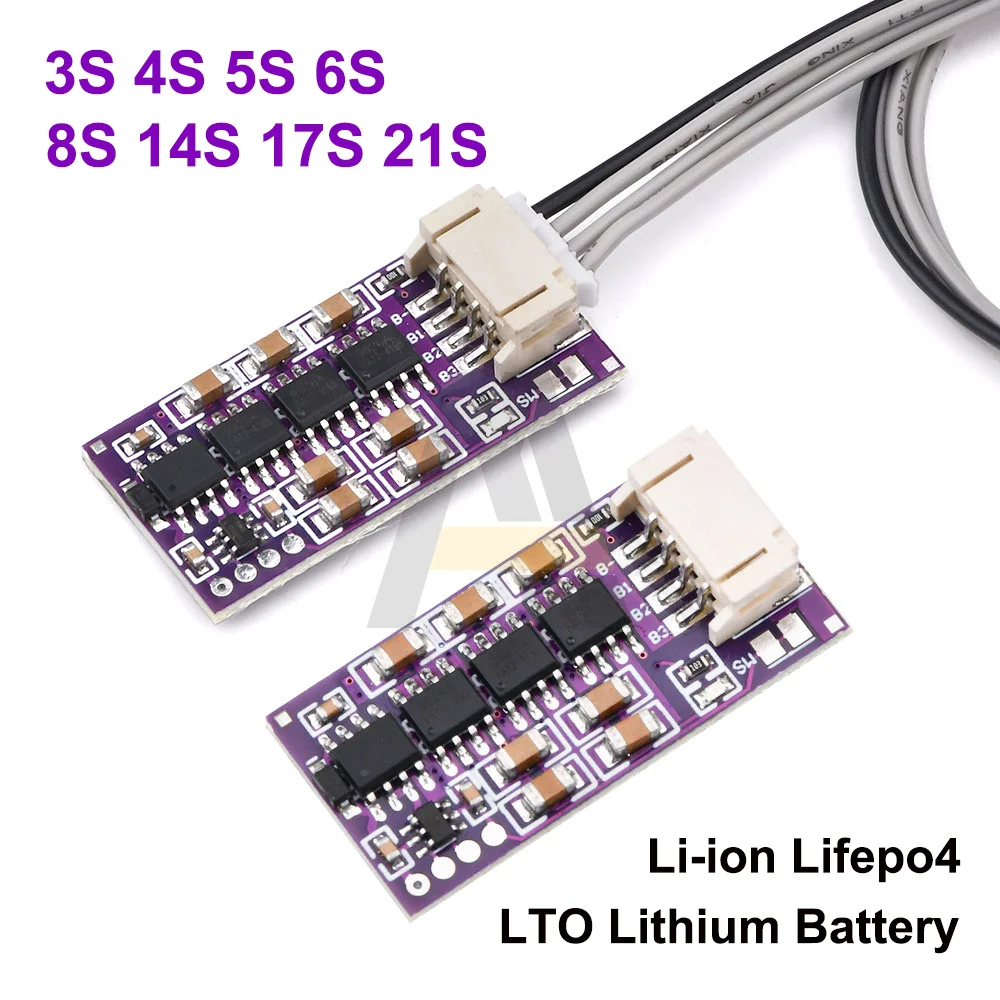 

3S 4S 5S 6S 8S 14S 17S 21S Li-ion Lifepo4 LTO Lithium Battery Active Equalizer Balancer Board BMS 0.8A 1.5A Balance Capacitor