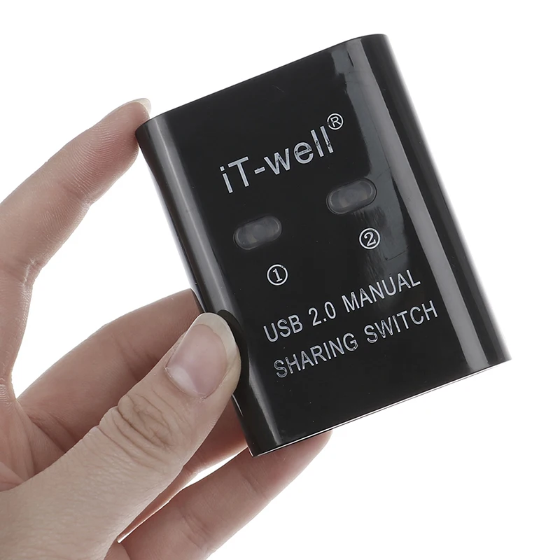 Smart Switches Push Button Switch USB Printer Sharing Device 2 In 1 Out 2-Port Manual Kvm Switching Splitter Hub Converter