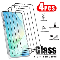 4Pcs HD Tempered Glass Screen Protectors - Premium Protective Cover Film for Galaxy A06 (4pcs Black)