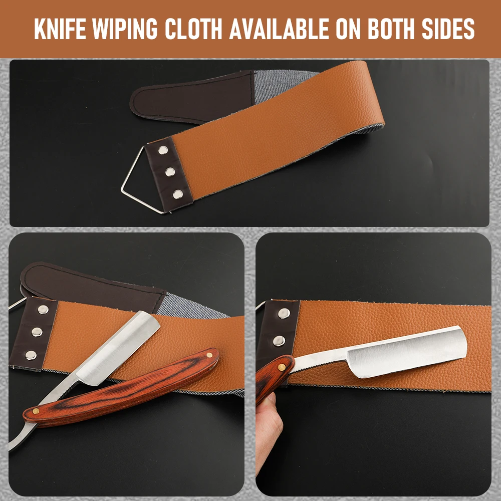 Professional Barbershop Men's Shaver Straight Edge Barber Razor Knives Manual Beard Shaving Care Shavette with Wiping Cloth 2