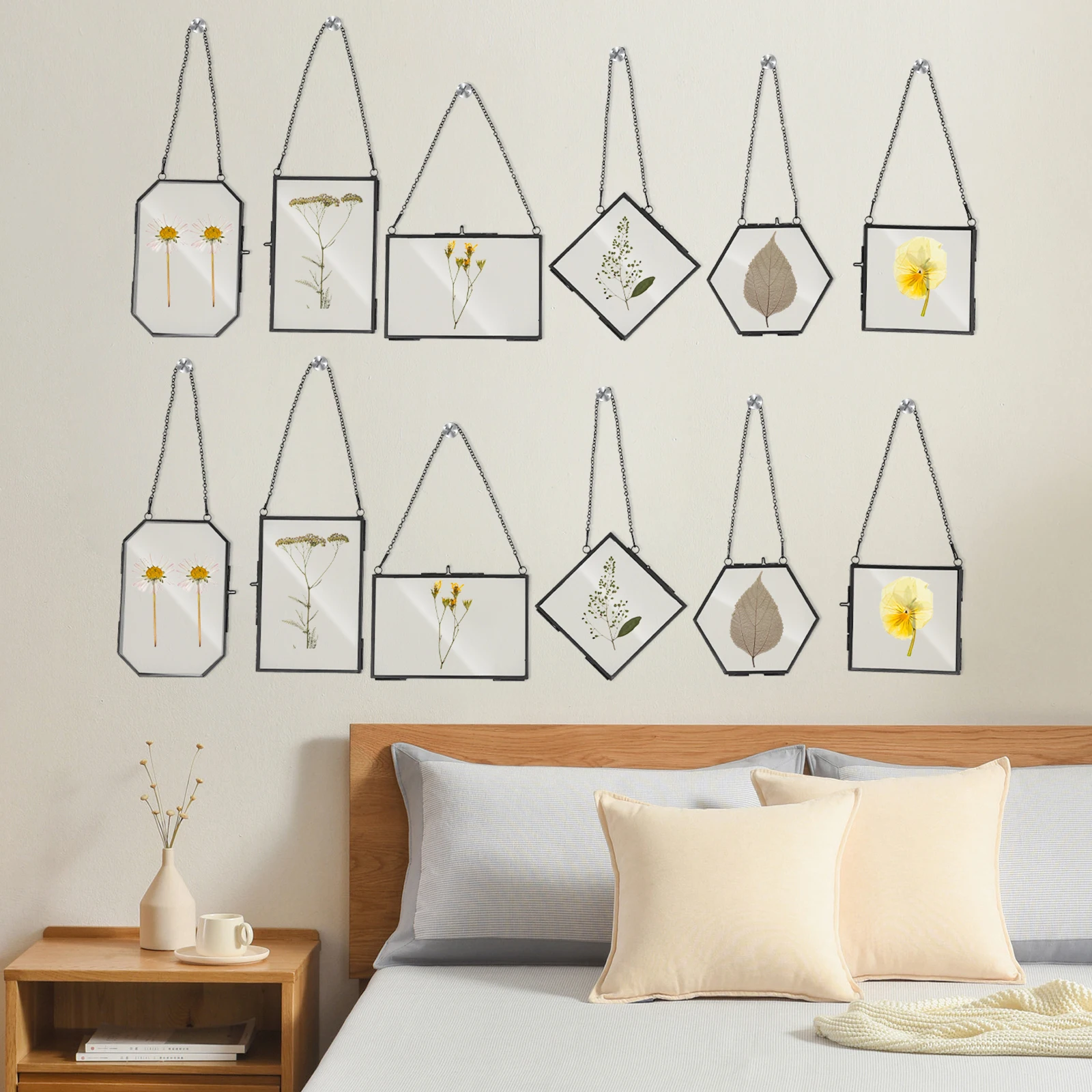Glass Photo Frame 12-Piece Pressed Flower Hanging Display Set 3