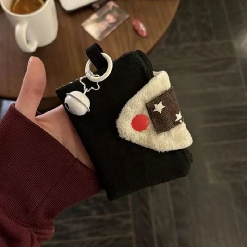 Cute Rice Ball Card Holder Coin Purse Money Card Integrated Canvas Portable Small Bag Storage Bag ID Bag Wallet Purses for Women