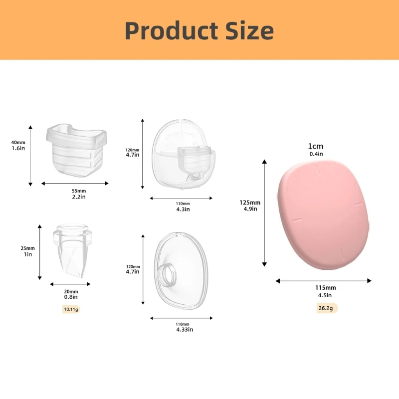 5in1 Flange & Silicone Diaphragm & Milk Collector Duckbill Valves Horn for S21 S18 Electric Breast Pumps Accessories Replacement 6