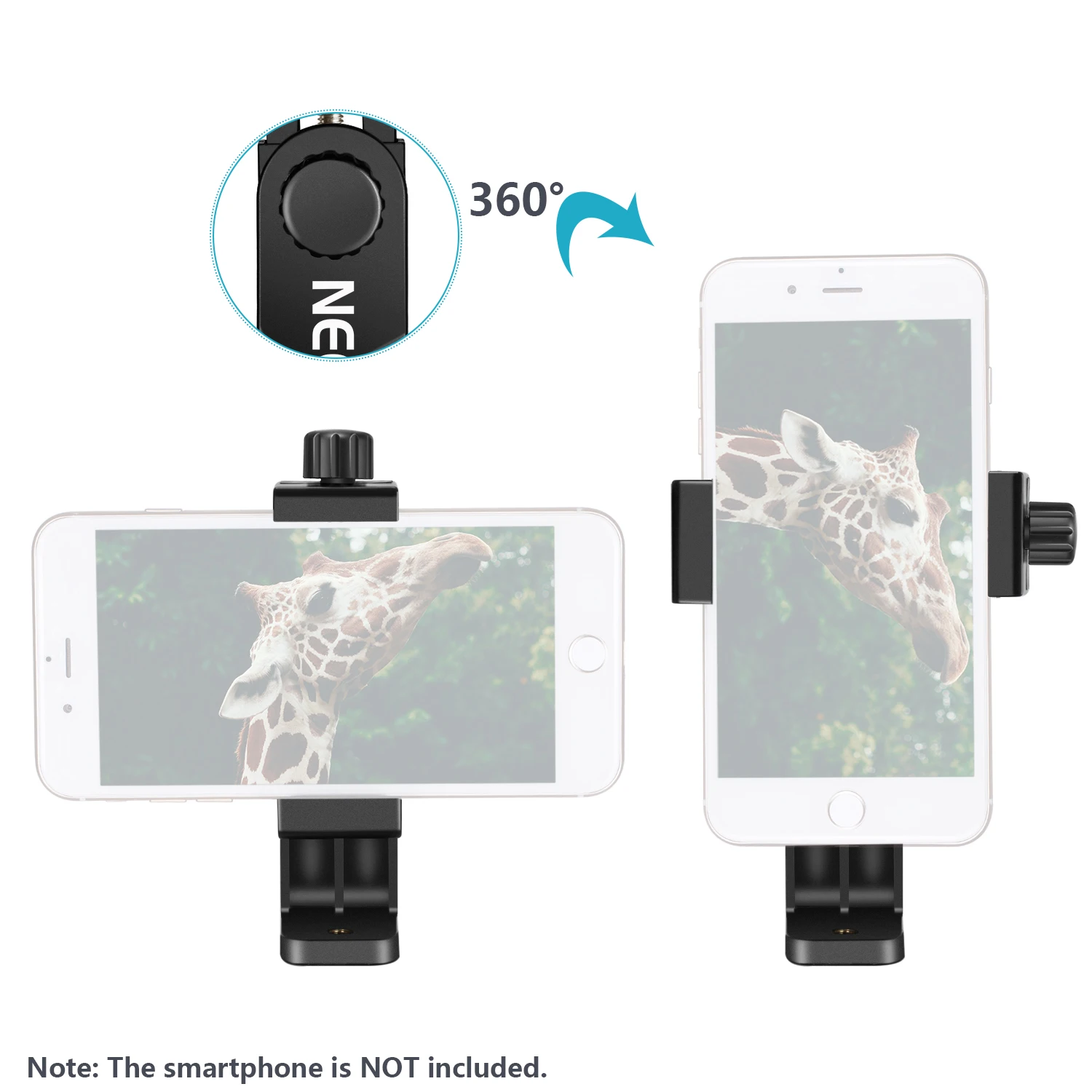 Universal Cell Phone Clip Mount - Smartphone Holder with Vertical Horizontal Bra