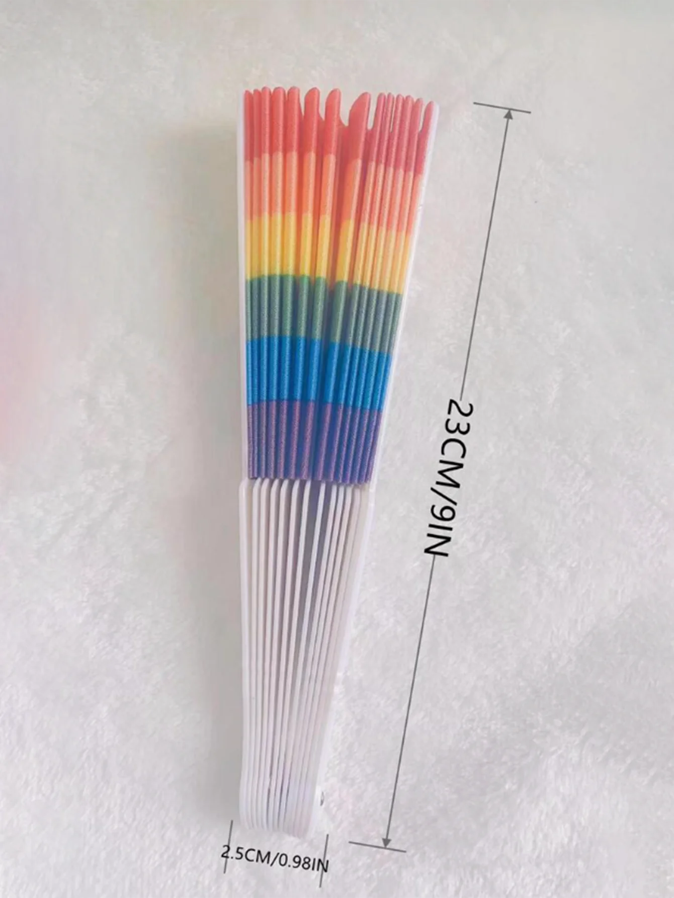 1PC Fashion Simple Personalized Rainbow Folding Fan Dance Filming Props Crafts Compact and Portable Ideal for Gifts 6