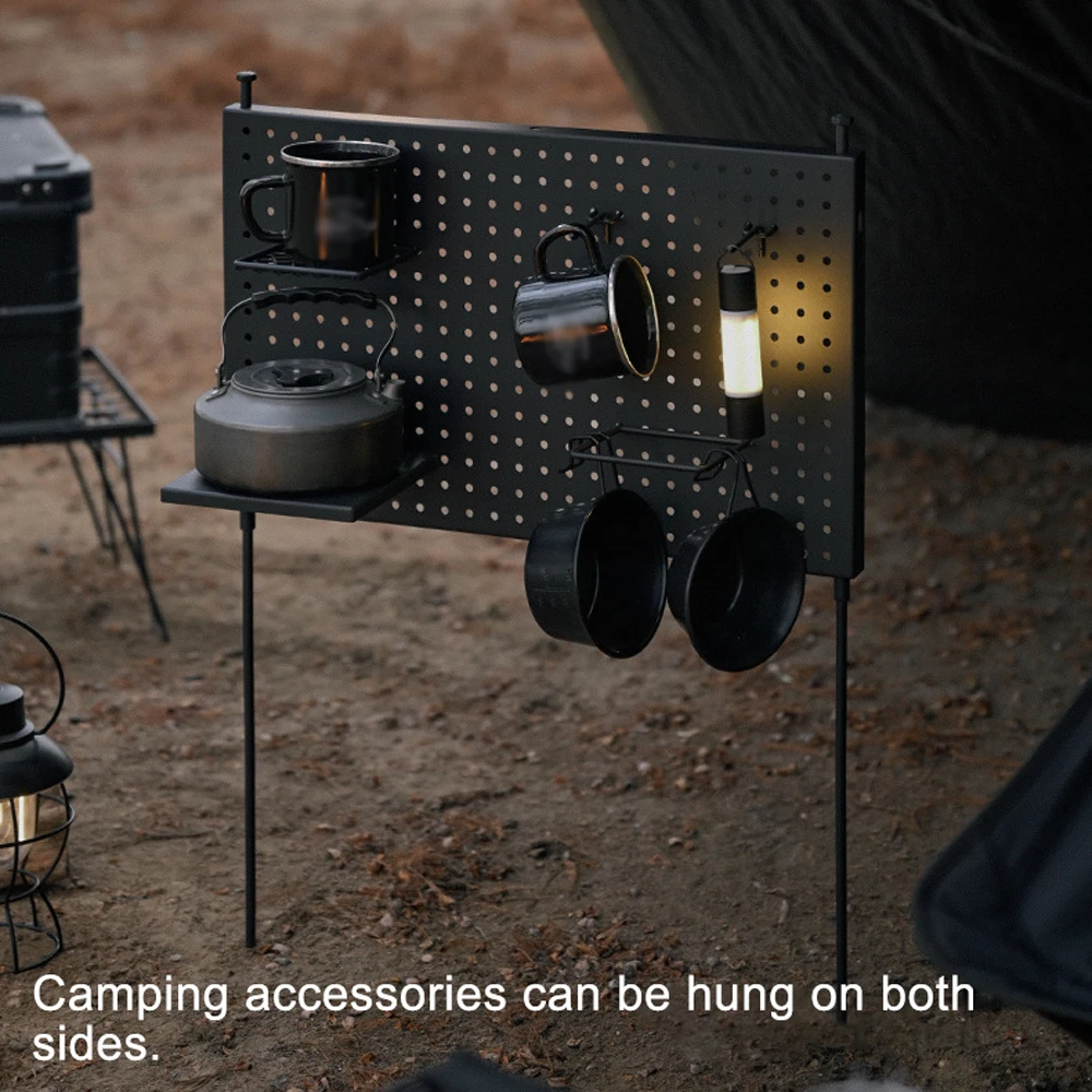 

Camping Shelf Hole Plate Organizer Table Tool Hanger Storage Rack Outdoor Camping Hiking Picnic Tool Accessory Hanging Decor