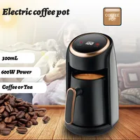 Cafetière Portable 300ml 600W avec Protection contre les débordements, arrêt automatique, cuiseur à café électrique turc noir-or 2