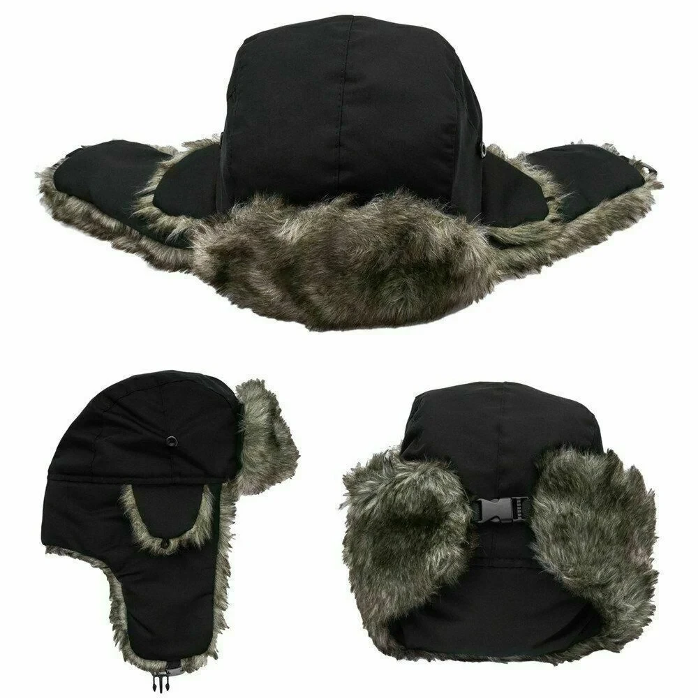 Mens Women Unisex Warm Trapper Aviator Trooper Earflap Winter Hat Faux Fur,earflap hat