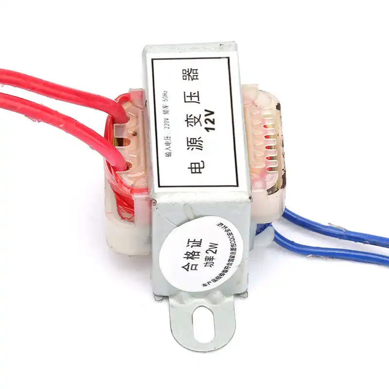 Voltage converter power transformer AC 220V to AC 12V 24V EI Single Power Transformer 2W 50Hz Converter Pure Copper Wire Isolation Transformer