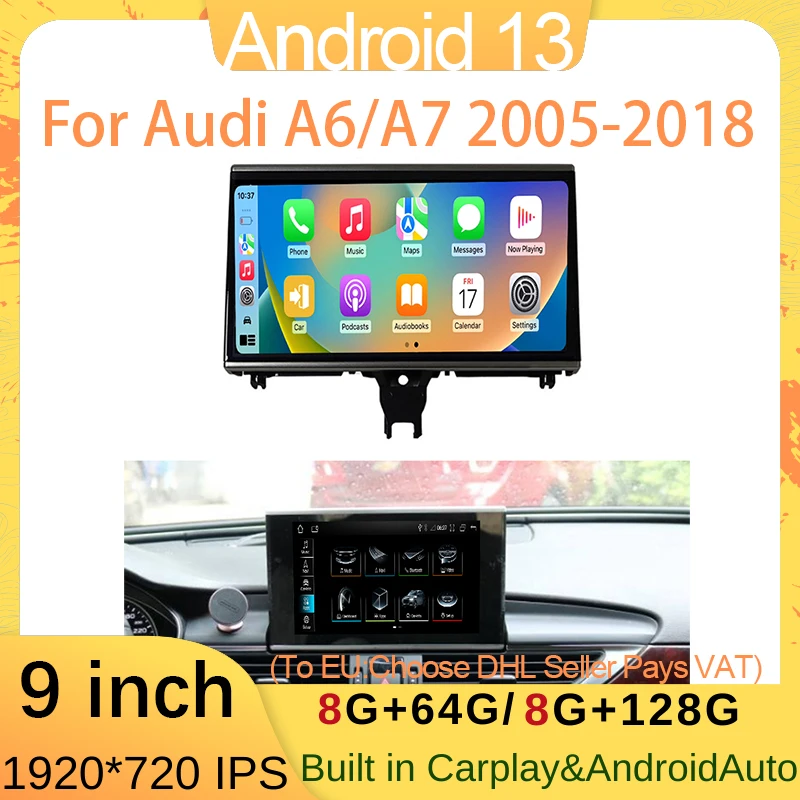 Android 13 Carplay Head Unit Per Audi A6 C7 A7 2012 ~ 2018 Mmi 3G Rmc Car Multimedia Player Navigazione Auto Radio Stereo Gps 4G