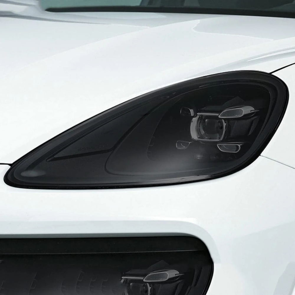 

2 Pcs Car Headlight Protective Film Protection Transparent Black TPU Sticker for Porsche Cayenne 2019 2020 2011-Present 958