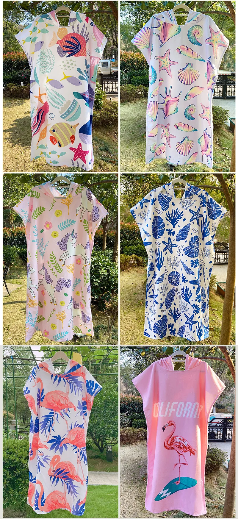 Bademantel im Ethno-Stil, Strandtuch, gewellt, gestreift, schnell trocknend, Badetücher, leichter Kapuzenumhang, Schwimmen, Surfen, Erwachsene, Damen, Herren, Poncho – Detail 25