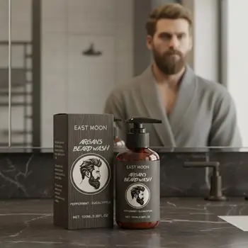 Beard Care Shampoo With Eucalyptus Argan Jojoba Oils Deep Cleansing & Moisturizing