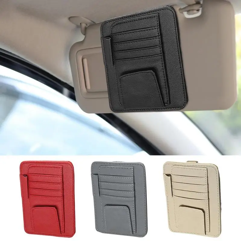 

Car Sunvisor Storgae Automobile Sunvisor Accessory Organizer Vehicle Sun Visor Parking Card Holder Auto Interior Accessories