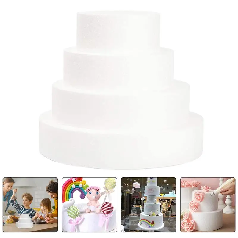 4Pcs/Set Foam Cake Embryo Model Gathering Fake Cakes Multi-Function Cake Dummies Reusable Models Party Accessory fake cake models