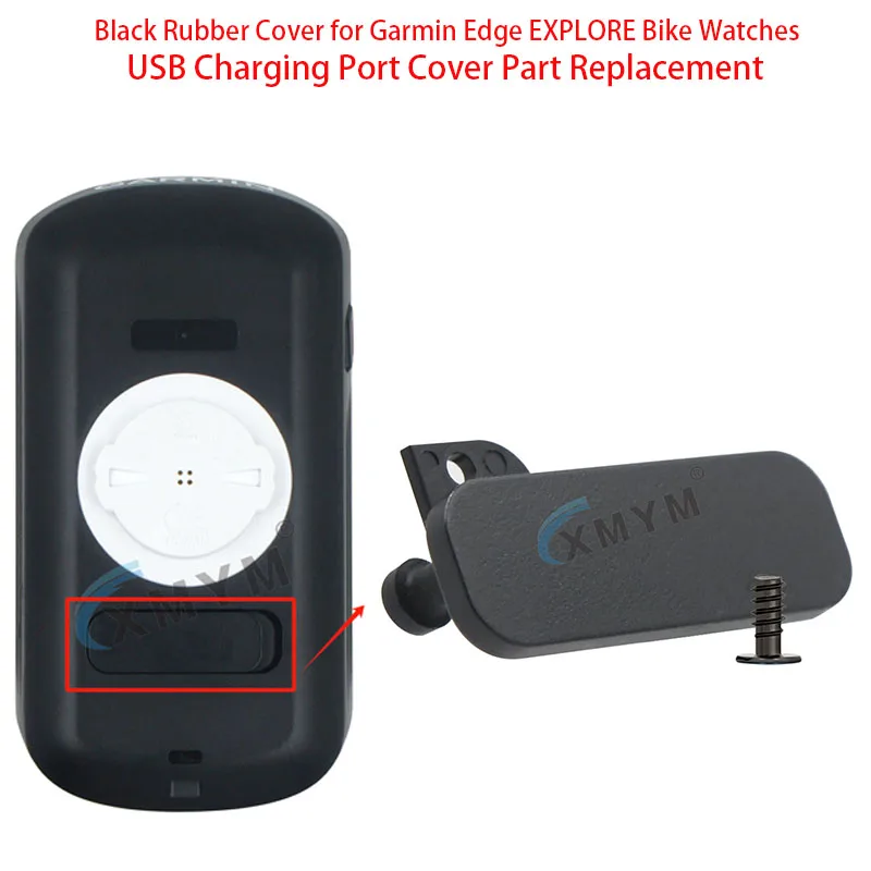 

Black Rubber Cover for Garmin Edge EXPLORE Bike Watches USB Charging Port Cover Part Replacement