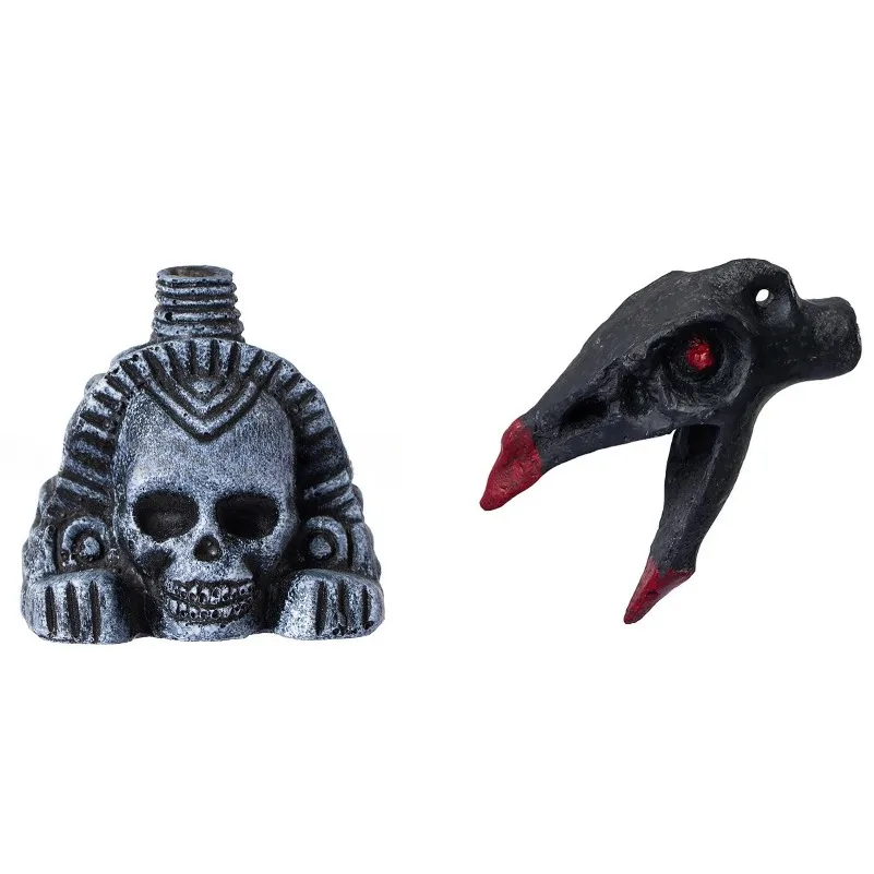 Halloween Aztec Skull Scream Whistle Realistic Horror Sound Prank Toy Bag Accessory Decorative Hanging Ornament