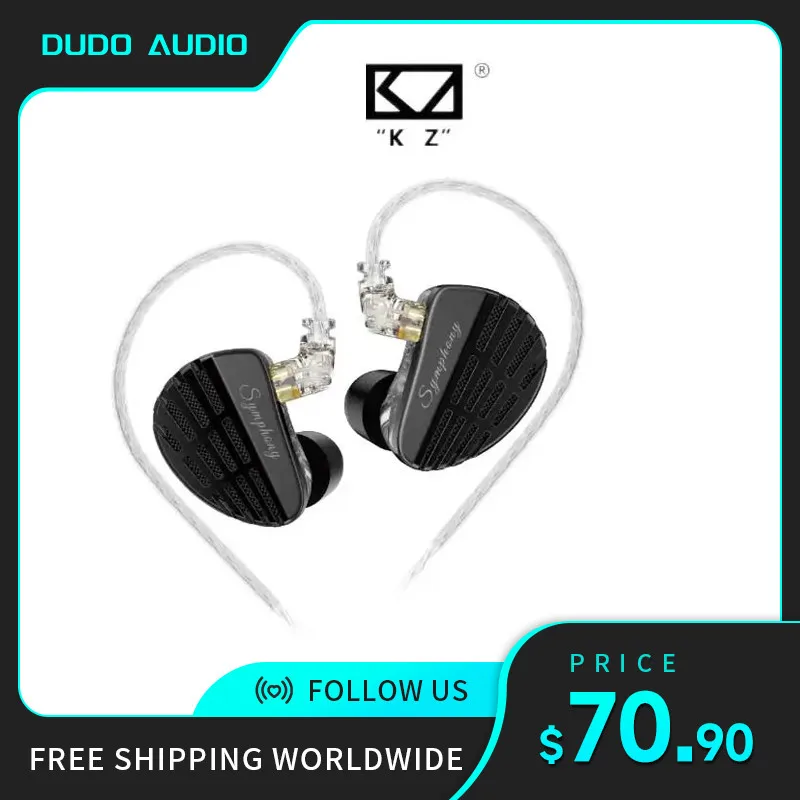 

KZ Symphony Hybrid 13.2mm Self Developed Planar + 6mm High Performance Dynamic Driver Wired HIFI Audiophile Gaming Earphones