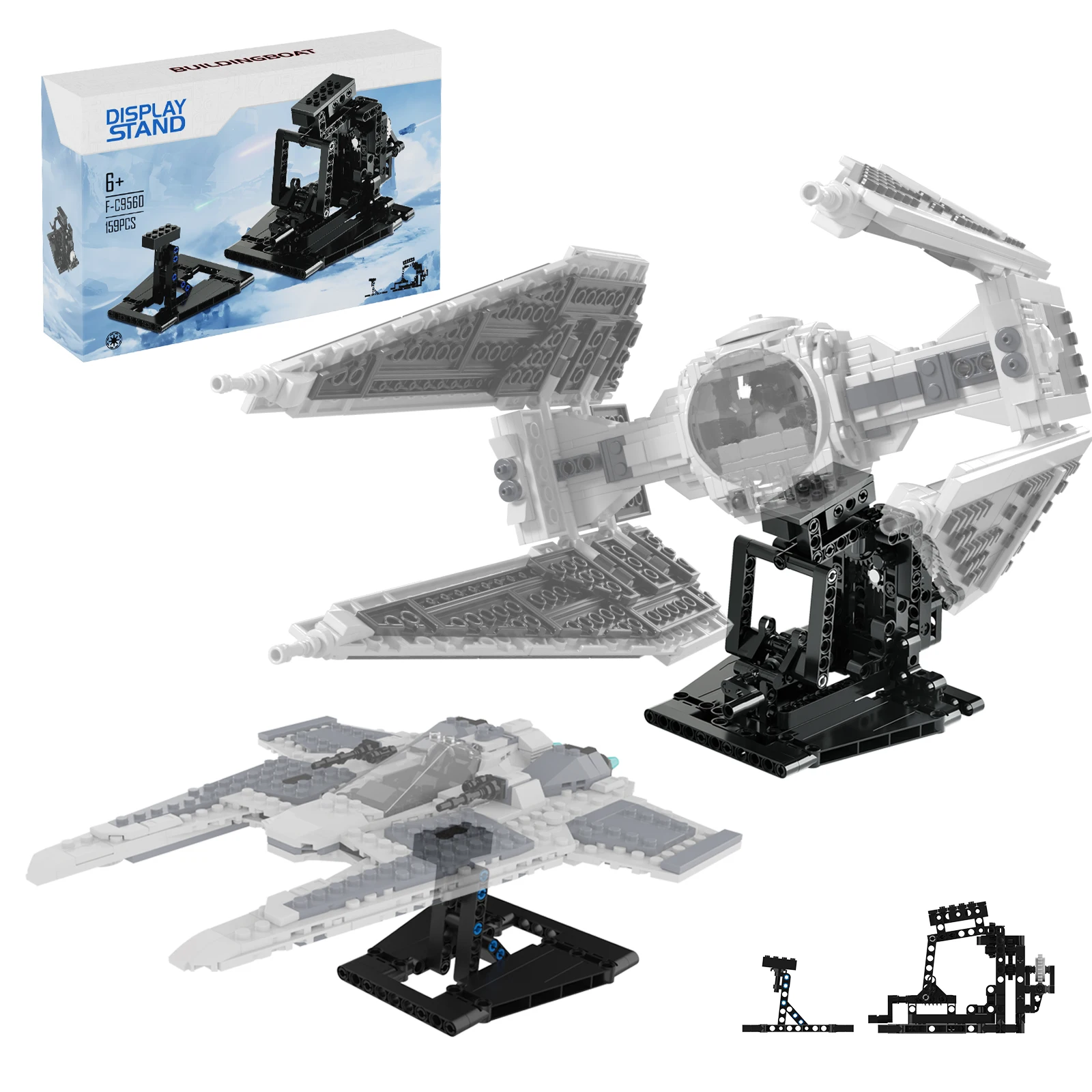 

The Fighter Display Stand for 75348 Building Blocks Set with Box and Ppaer manual 259 Pcs for Collection