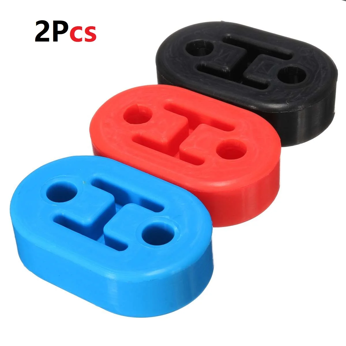 

Rubber 2 Holes Diameter 11mm Car Rubber Exhaust Tail Pipe Mount Brackets Hanger Insulator 2PCS Exhaust Bracket Universal