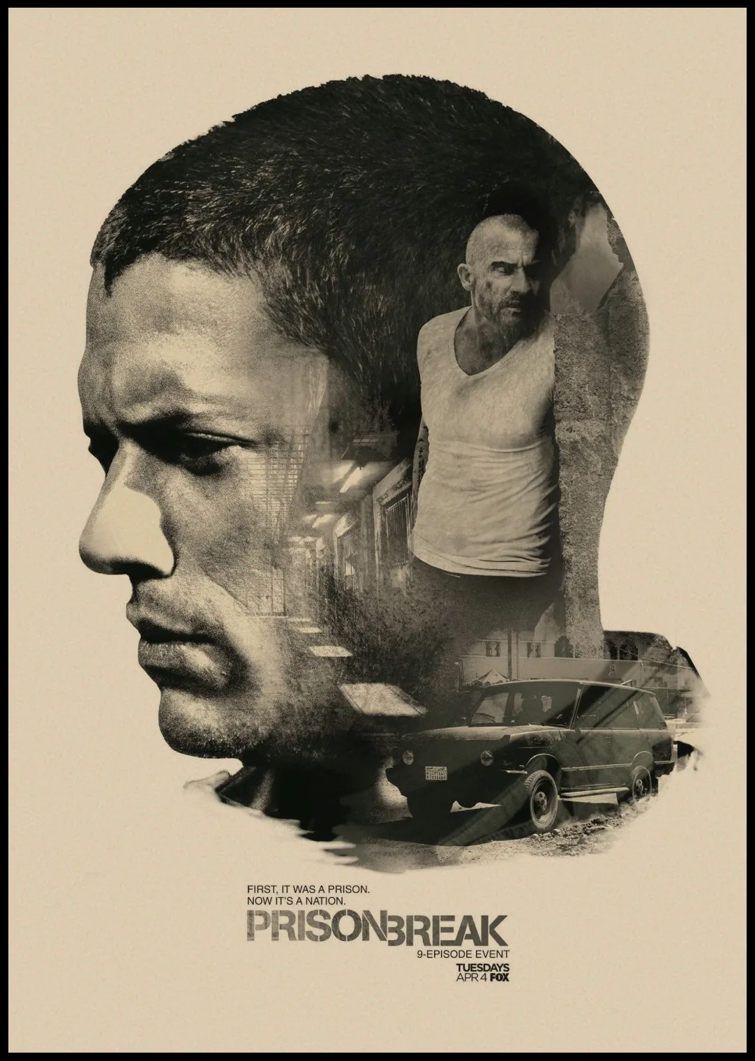 Prison Break Posters Classic Popular TV Drama Decorative Retro Vintage Kraft Paper Poster Wall Home Bar Posters Decor Gift A1