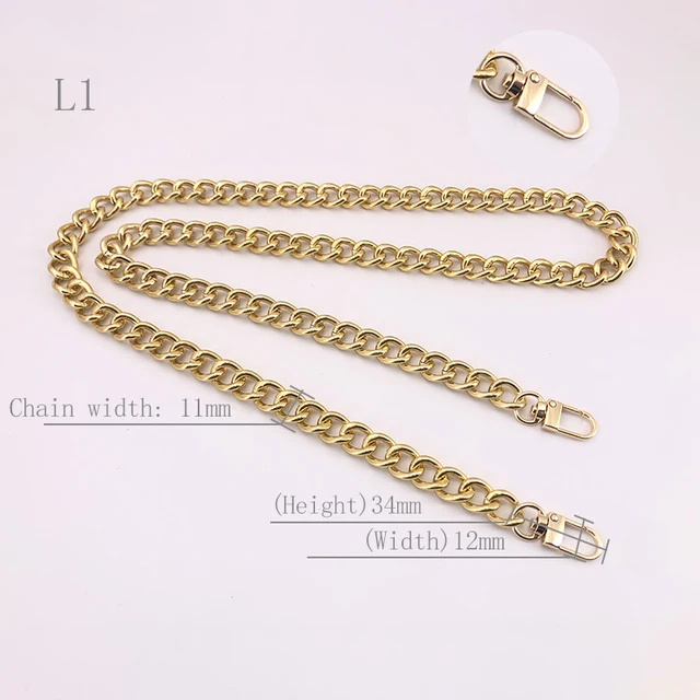Multicolor Bag Chain Accessories Gold Women's Shoulder Bag Chain Metal Bag Chain Strap Crossbody Bag Parts Belt Chain for bags L01-Light Gold