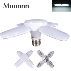 Muunnn LED Bulb E27 AC85-265V Fan Blade Timing Lamp 28W 360°Foldable Led Light Bulb Lamp For Home Ceiling Light Garage Light