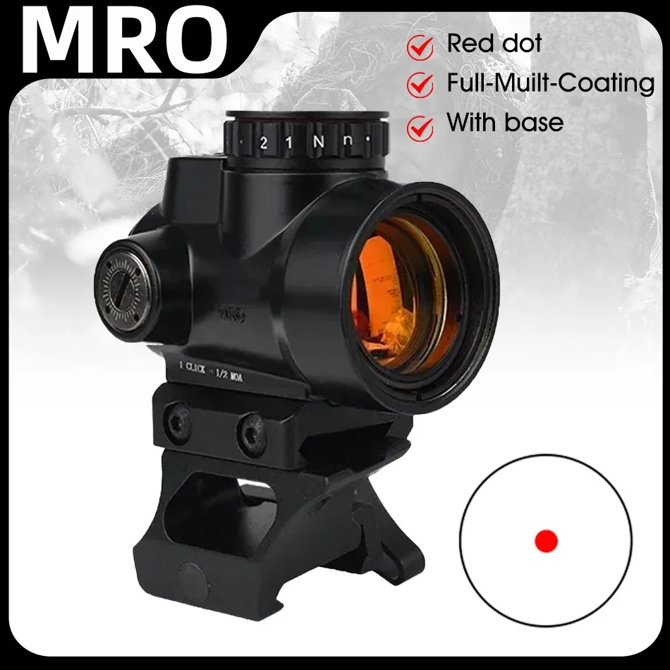 

MRO Hunting Red Dot Sight Tactical Optic Reflex Riflescope Compact Shooting Red Dot Scope Fits 20mm Rail Airsoft Accessories