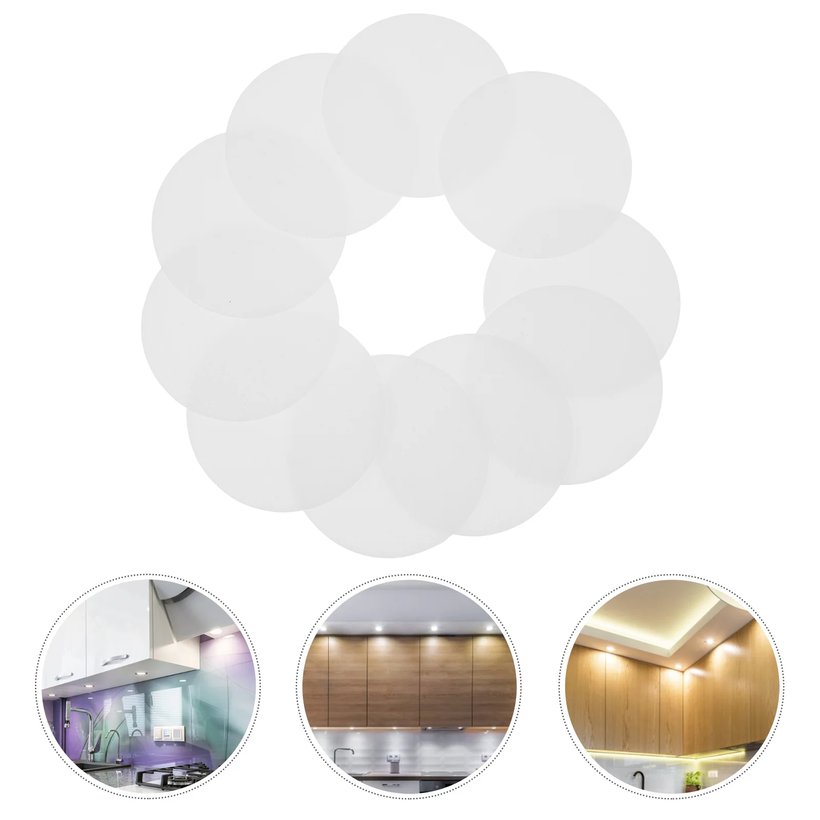 

20 Pcs Flat Curved Cover LED Downlight Acrylic Diffusion Plate (3 Inches 69) 20pcs Diffuser Branches Plates Lamp White