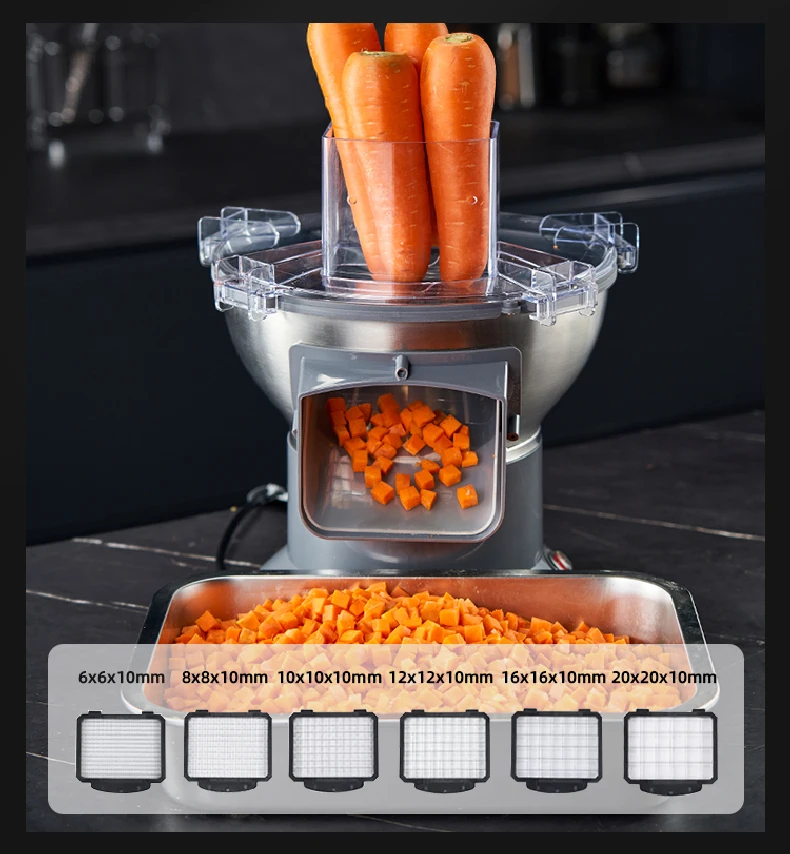 Commercial Electric Dicing Cutter Auto Vegetable Carrot Shredder Slicer Potato Shredding Machine multifunction food Processor