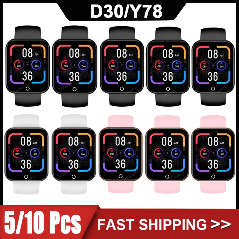 

5/10Pcs D30 Smart Watch Men Bluetooth Watches Sport Fitness Tracker Pedometer Y78 Smartwatch Women for Android Ios Xiaomi VS D20