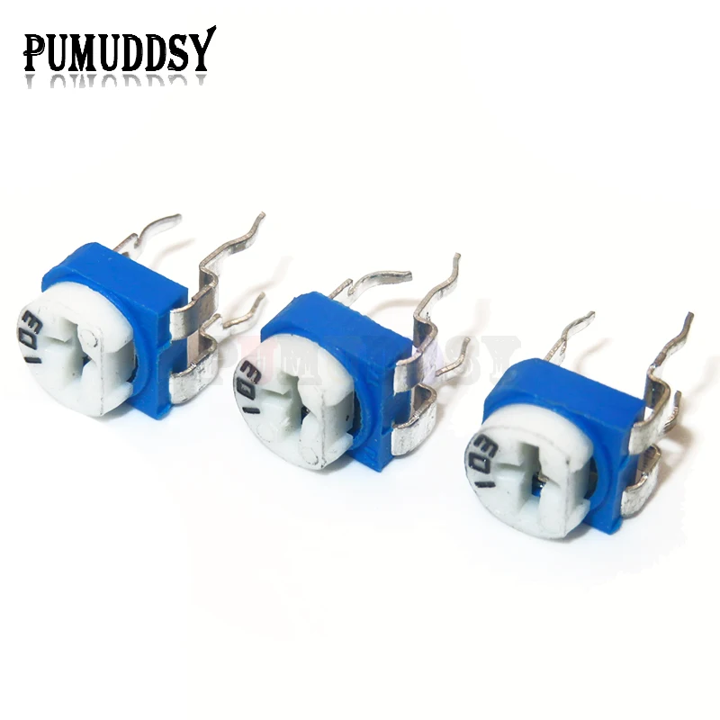 Trimmer Potentiometer 100PCS RM065 RM-065 100 200 500 1K 2K 5K 10K 20K 50K 100K 200K 500K 1M ohm Trimpot Trimmer Potentiometer variable resistor IBUW